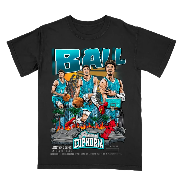 LaMelo Ball V2 graphic tee, hand-drawn and numbered